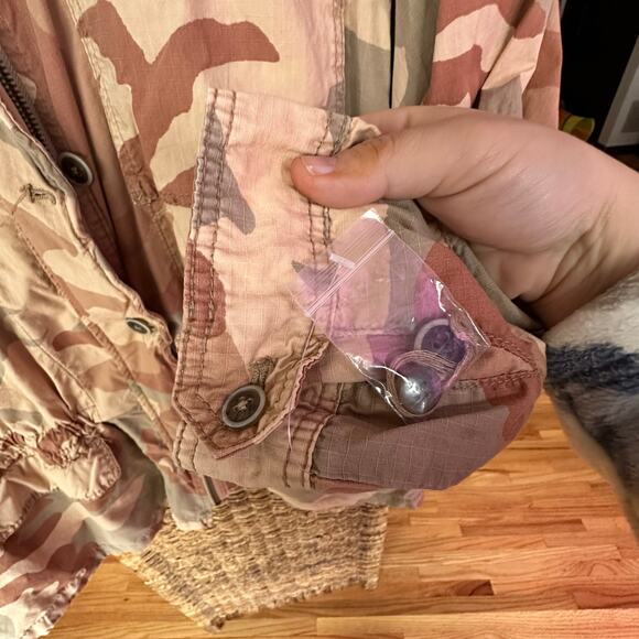 FREE PEOPLE x Womens Camo Utility Jacket Size Large l Oversized - Picture 7 of 7